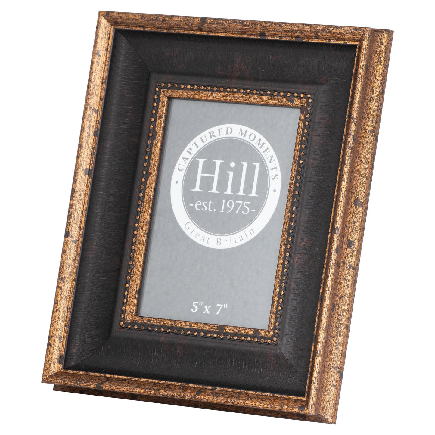 Antiqued Pewter Deep Framed Black Velvet Photo Frame 4x6 - Photo